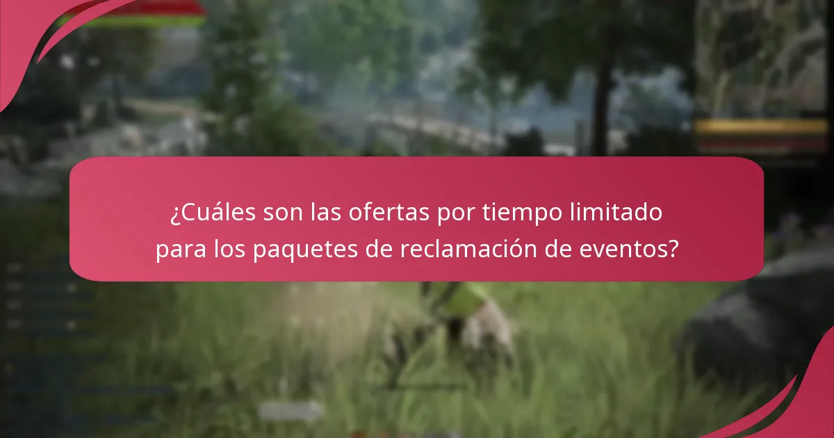 ¿Qué eventos estacionales están asociados con los paquetes de reclamación de eventos?