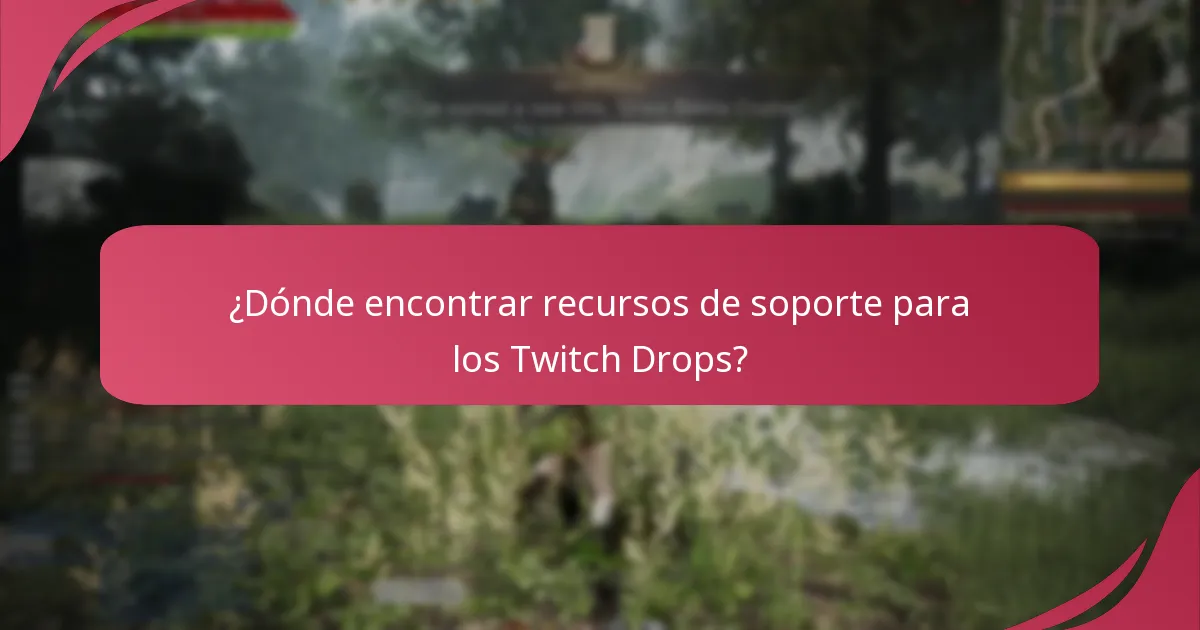 ¿Dónde encontrar recursos de soporte para los Twitch Drops?